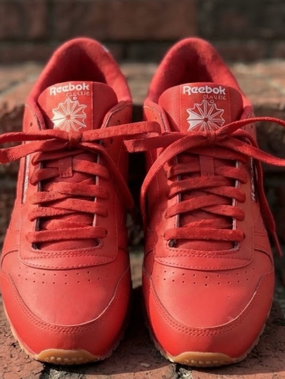 Reebok Classic Leather Sneakers - Red / Gum Sole - Women's Size 8.5